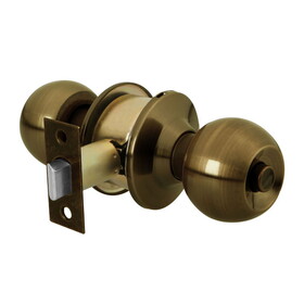 Hermex 23567 Knobset Lock Bal Antique Brass Bath