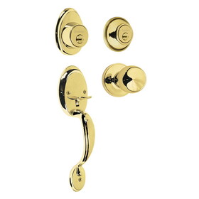 Hermex 43020 Bright Brass Knob-hdl Double Entry Lever