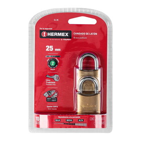 Hermex 43426 25mm Single Locking System Lock (2pcs)