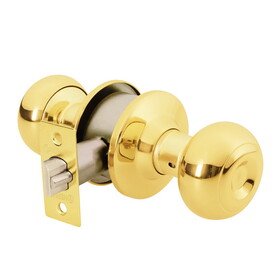 Hermex 43457 Polished Brass Entry Oval Knob Lock