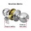 Hermex 43463 Satin Plated Entry Ball Knob Lock