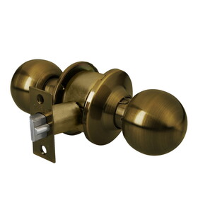 Hermex 43469 Antique Brass Entry Ball Knob Lock