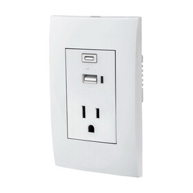 Volteck 48313 USB, dual receptacle wall plate, Oslo