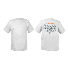 Truper 60005 White Cotton T-shirt Medium Size