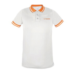 Truper 69975 White, dry fit, men, polo shirt, L