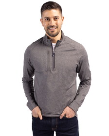 Cutter & Buck BCK01086 Adapt Eco Knit Heather Mens Big & Tall Quarter Zip Pullover