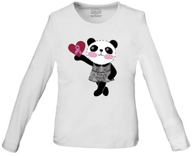 Cherokee Workwear 4709 Little Miss Panda Long Sleeve Knit Tee