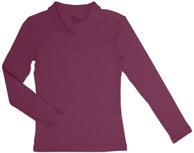 Classroom Uniforms 58542 Girls Long Sleeve Fitted Interlock Polo