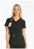 Cherokee CK605 V-Neck Knit Panel Top
