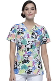 Cherokee CK651 V-Neck Print Top