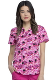 Cherokee CK652 V-Neck Print Top