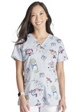 Cherokee CK671 V-Neck Print Top