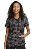 Cherokee CK771 V-Neck Print Top