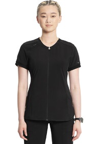 Cherokee CK810A Zip Front V-Neck Top