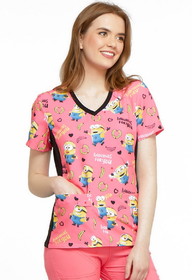 Tooniforms TF636 V-Neck  Knit Panel Top