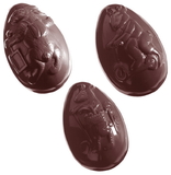 Chocolate World CW1041 Chocolate mould egg hare 74 mm 8 fig.