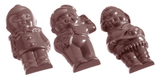 Chocolate World CW1071 Chocolate mould 5 figures front side 5 fig.