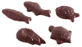 Chocolate World CW1170 Chocolate mould caraque seafood 5 fig.