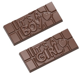 Chocolate World CW12012 Chocolate mould tablet It's a boy / It's a girl