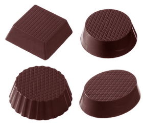 Chocolate World CW1348 Chocolate mould cup petitfour 4 fig.