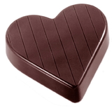 Chocolate World CW1404 Chocolate mould heart striped 52 mm
