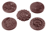 Chocolate World CW1415 Chocolate mould moon caraques 6 gr 5 fig.