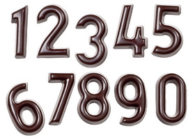 Chocolate World CW1424 Chocolate mould numbers 0-9 10 fig.
