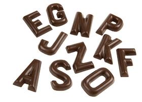Chocolate World CW1426 Chocolate mould letters alphabet A-Z 26 fig.