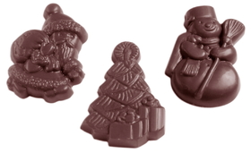 Chocolate World CW1435 Chocolate mould Christmas assortment 3 fig.