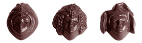 Chocolate World CW1502 Chocolate mould bacchus & Co. 3 fig.