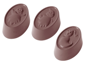 Chocolate World CW1523 Chocolate mould ghosts 3 fig.