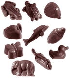Chocolate World CW1541 Chocolate mould animals 10 fig.