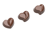 Chocolate World CW1576 Chocolate mould heart modern 3 fig.