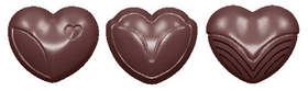 Chocolate World CW1577 Chocolate mould heart classic 3 fig.