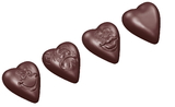 Chocolate World CW1579 Chocolate mould heart smiley 3 fig.