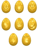 Chocolate World CW1580 Chocolate mould egg smiley 33 mm 8 fig.