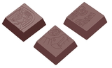 Chocolate World CW1593 Chocolate mould maya praline square 3 fig.