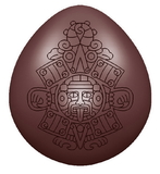 Chocolate World CW1595 Chocolate mould egg primitive maya 52 mm 2 fig.