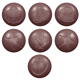 Chocolate World CW1615 Chocolate mould seaballs fossils 7 fig.