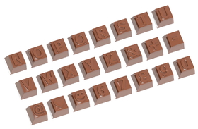 Chocolate World CW1629 Chocolate mould part 2 alphabet 24 fig.