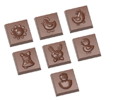 Chocolate World CW1641 Chocolate mould caraque Easter 7 fig.