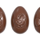 Chocolate World CW1664 Chocolate mould playfull egg 62 mm 3 fig.