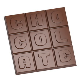Chocolate World CW1685 Chocolate mould square tablet "Chocolate"