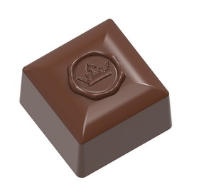 Chocolate World CW1957 Chocolate mould square with royalty stamp