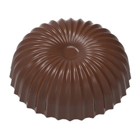 Chocolate World CW1964 Chocolate mould sphere pleated & flattend