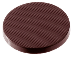 Chocolate World CW2054 Chocolate mould caraque round striped &#216; 36 mm