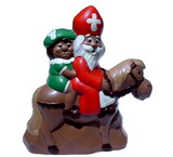 Chocolate World H441009-D Chocolate mould Saint nicholas and pete on horse 200 mm