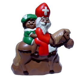 Chocolate World H441009-D Chocolate mould Saint nicholas and pete on horse 200 mm