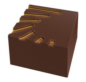 Chocolate World POP1223 Chocolate mould cube with diagonal stripes