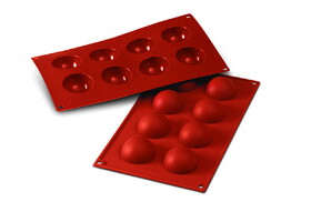 Chocolate World SSF004-N Flexiform 8 half spheres &#216; 50 x 25 mm